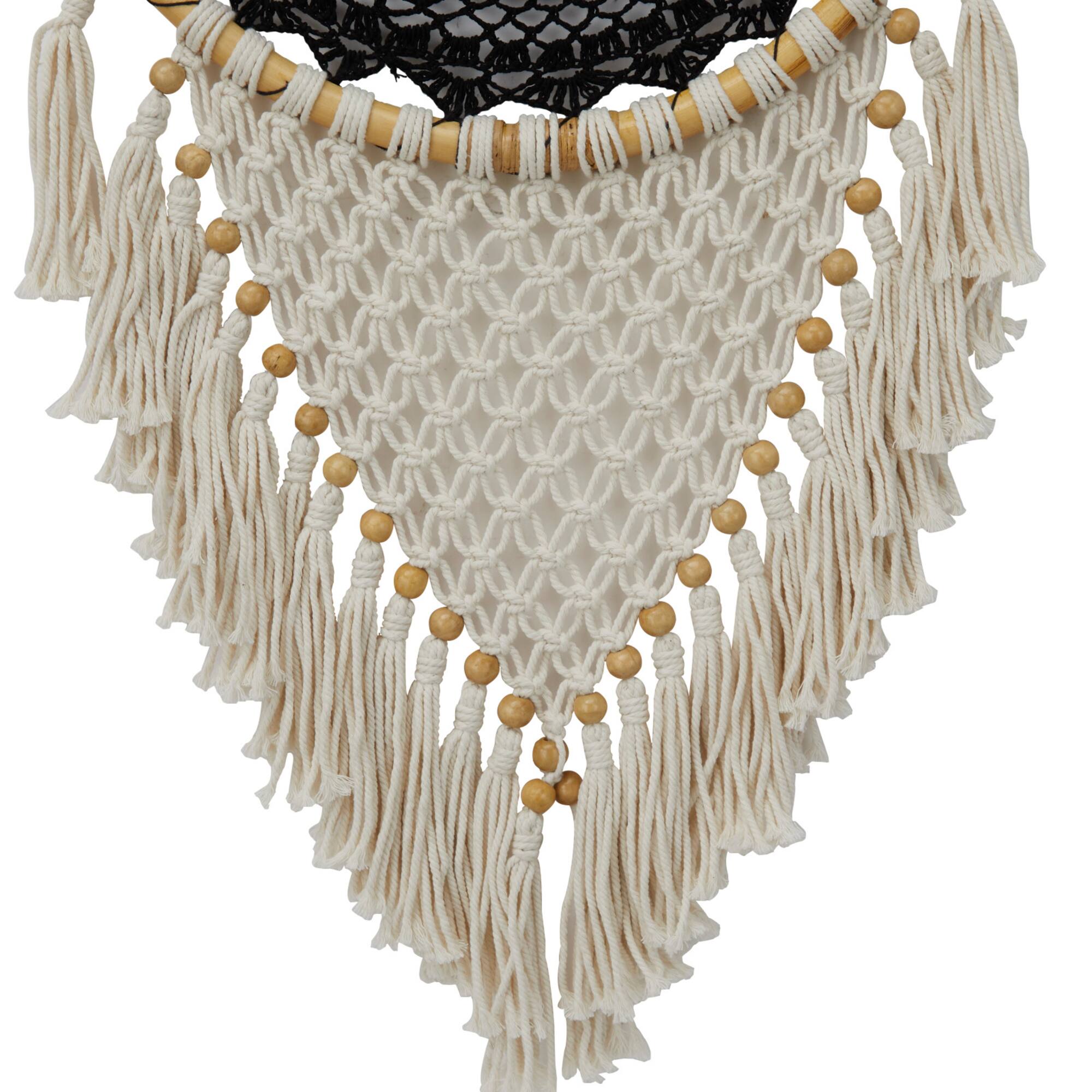 Black Cotton Bohemian Dreamcatcher Wall Decor 16" x 0" x 42"